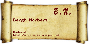Bergh Norbert névjegykártya