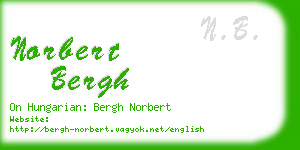 norbert bergh business card